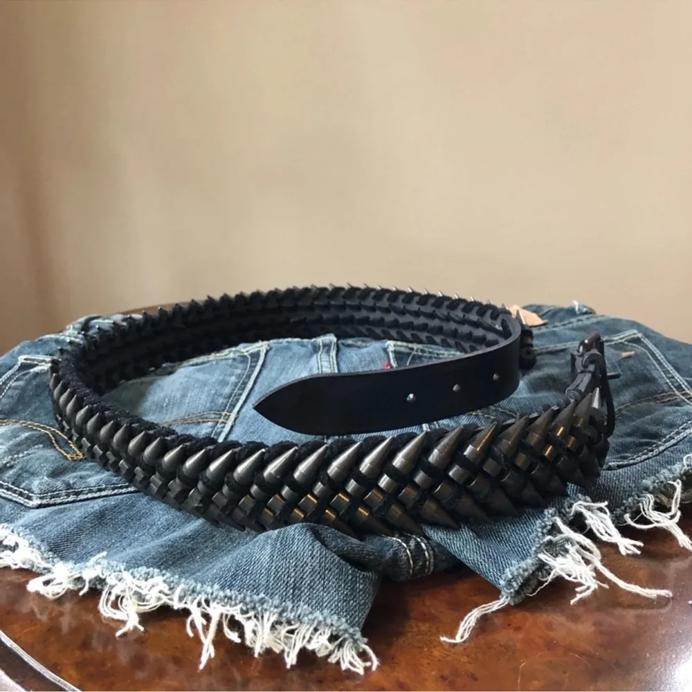 Balmain Leather Bullet Belt 36 - RARE